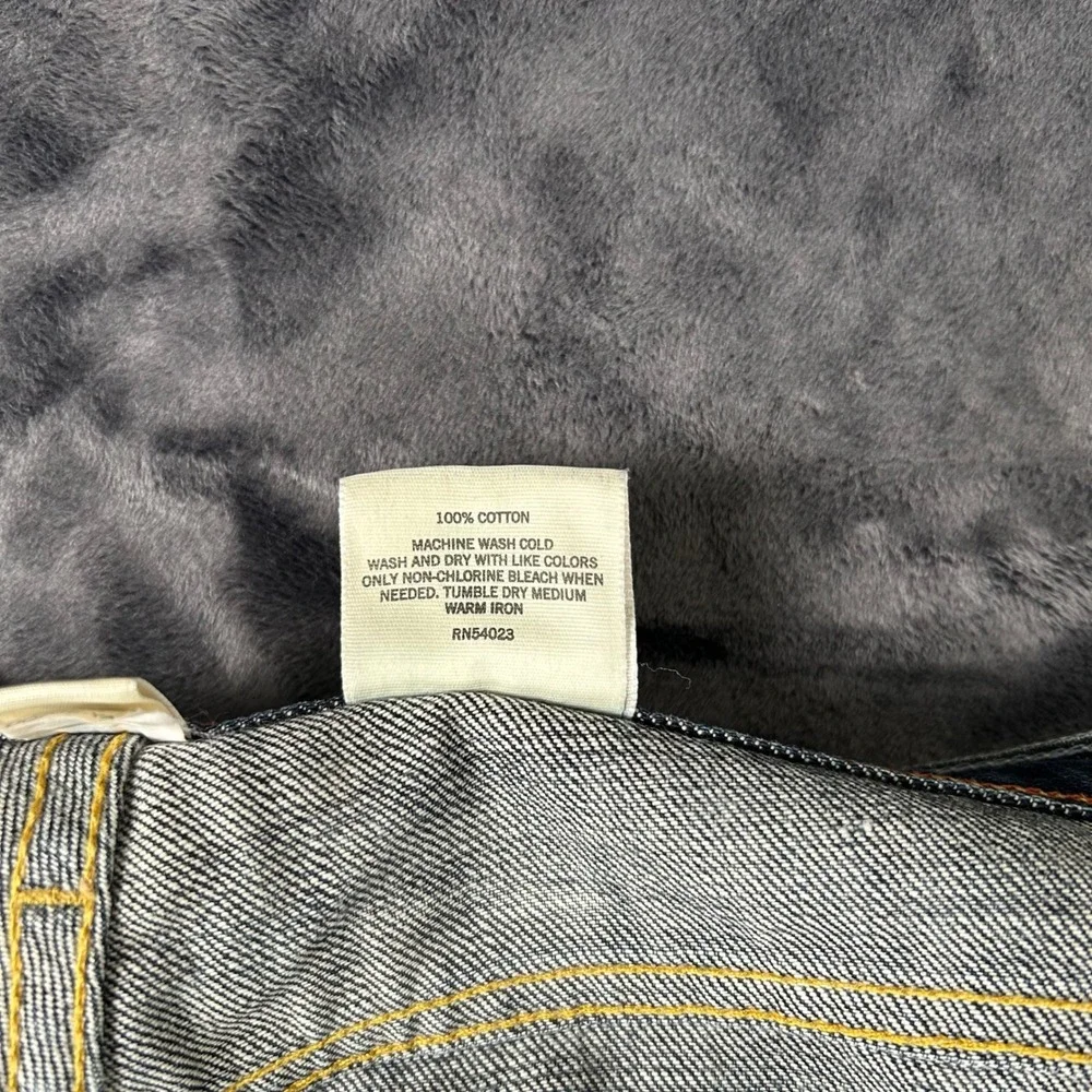 Banana Republic Straight Leg Jeans  34x32 Blue Faded Button Fly Distressed